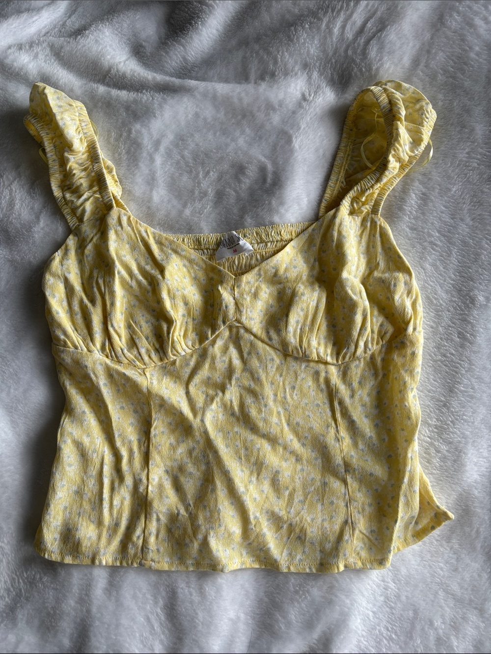 Sienna Sky Yellow Floral Ruched Strap Camisole